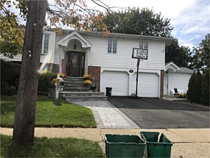 boral echo ridge country ledgestone stoop bluestone edging brick gray grey walkway asphalt driveway with border seaford high ranch planter box